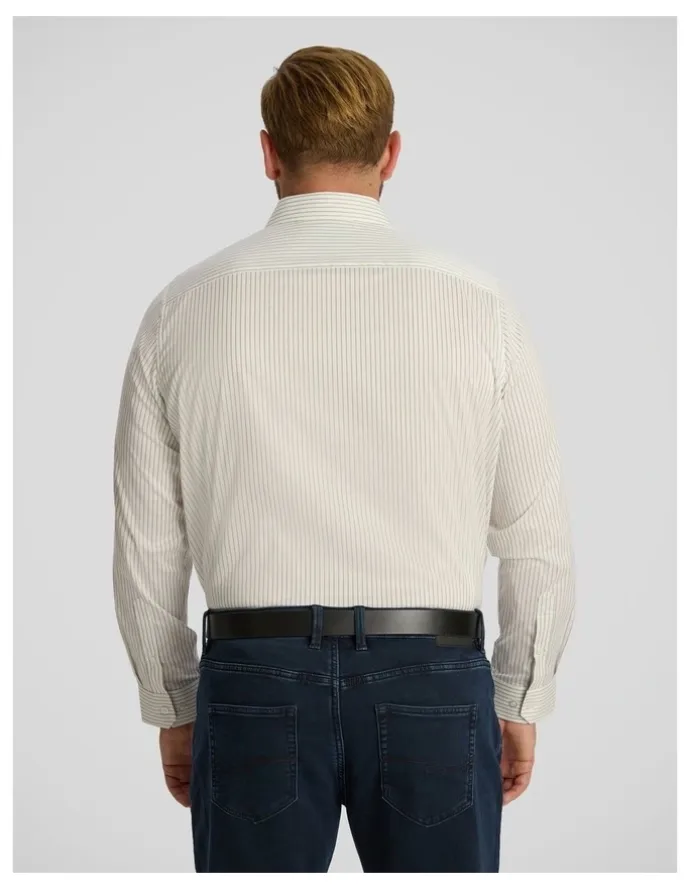 Johnny Bigg Boston Easycare Stripe Shirt in White