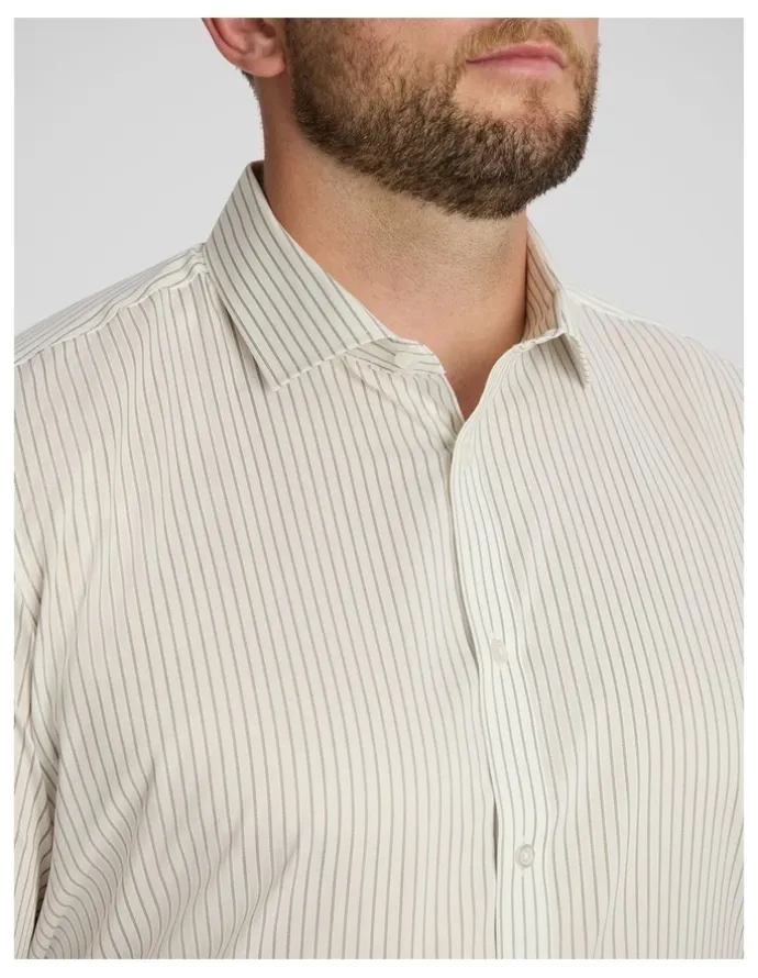 Johnny Bigg Boston Easycare Stripe Shirt in White