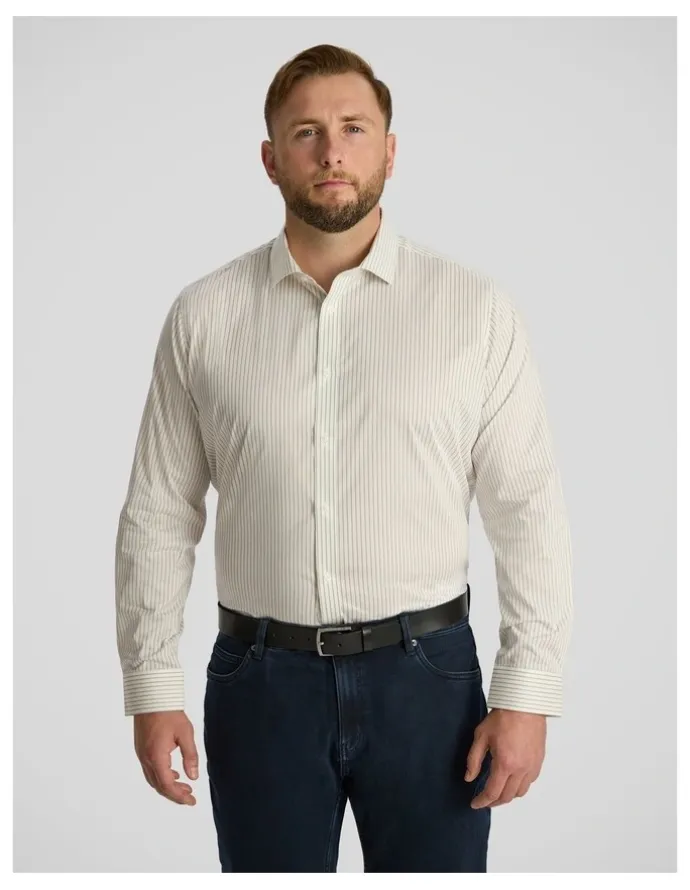 Johnny Bigg Boston Easycare Stripe Shirt in White