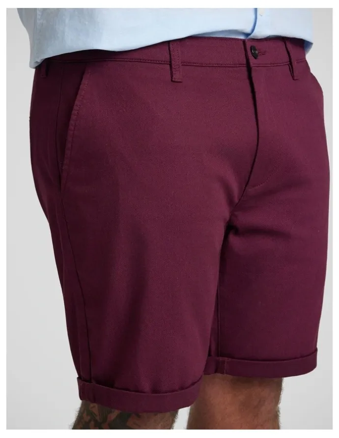 Johnny Bigg Charlie Canvas Short in Burgundy