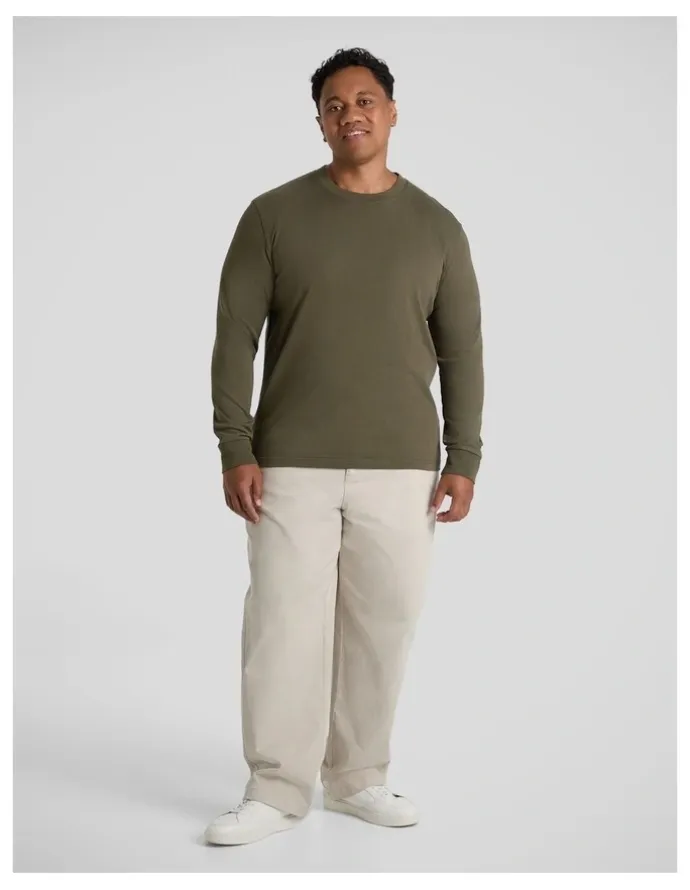 Johnny Bigg Classic Heavy Long Sleeve Tee in Olive