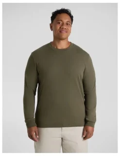 Johnny Bigg Classic Heavy Long Sleeve Tee in Olive