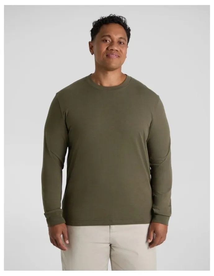 Johnny Bigg Classic Heavy Long Sleeve Tee in Olive
