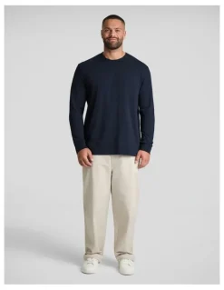 Johnny Bigg Classic Heavy Long Sleeve Tee in Navy