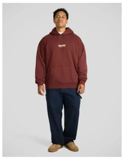 Johnny Bigg Collective Relaxed Fit Hoodie in Ox Blood