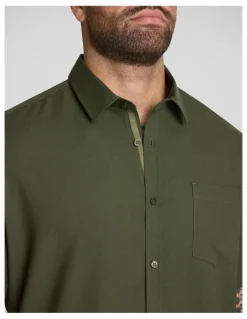 Johnny Bigg Deniro Stretch Shirt in Olive