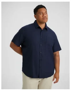 Johnny Bigg Deniro Stretch Shirt in Navy