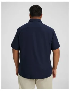 Johnny Bigg Deniro Stretch Shirt in Navy