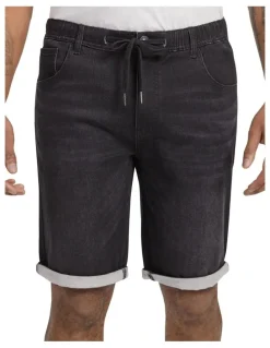 Johnny Bigg Deran Knit Denim Short in Black