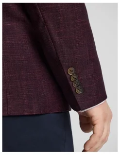 Johnny Bigg Elias Textured Blazer in Burgundy