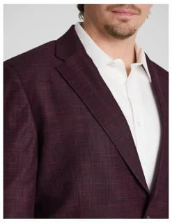 Johnny Bigg Elias Textured Blazer in Burgundy