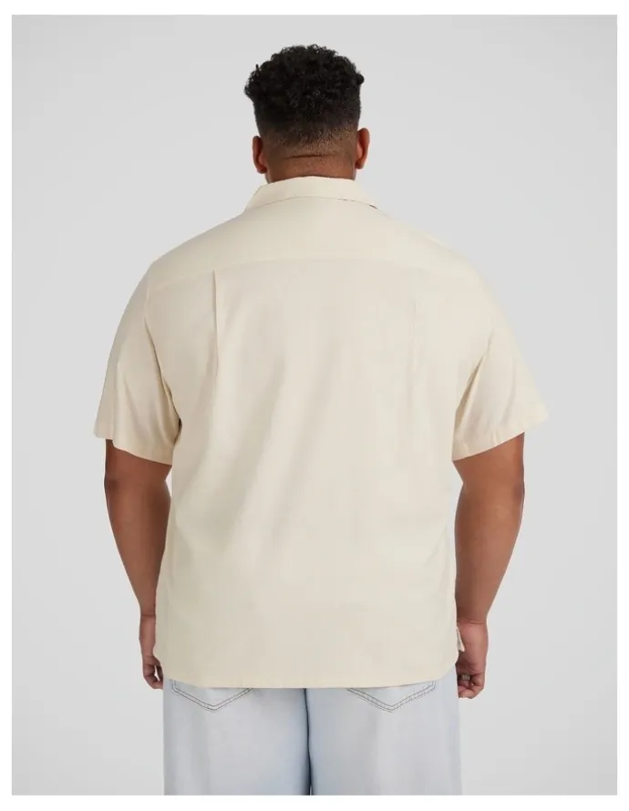 Johnny Bigg Embroided Boxy Fit Shirt in Ecru