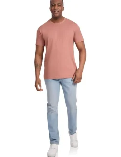 Johnny Bigg Essential Crew Neck Tee in Pink Clay