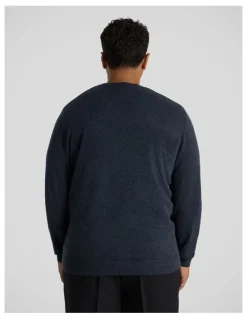 Johnny Bigg Essential Crew Neck Sweater in Navy Marle