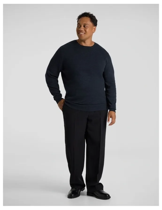 Johnny Bigg Essential Crew Neck Sweater in Navy Marle