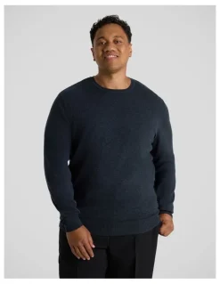 Johnny Bigg Essential Crew Neck Sweater in Navy Marle