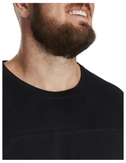 Johnny Bigg Essential Longline Panel Tee in Black