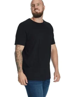 Johnny Bigg Essential Longline Panel Tee in Black