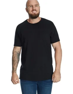 Johnny Bigg Essential Longline Panel Tee in Black