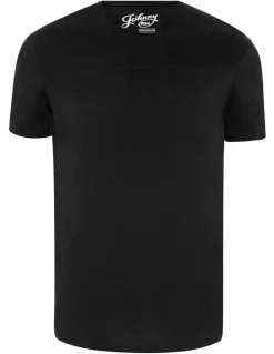 Johnny Bigg Essential Longline Panel Tee in Black
