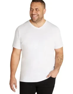 Johnny Bigg Essential V Neck Tee in White