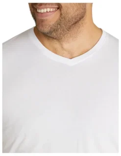 Johnny Bigg Essential V Neck Tee in White