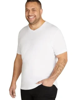 Johnny Bigg Essential V Neck Tee in White