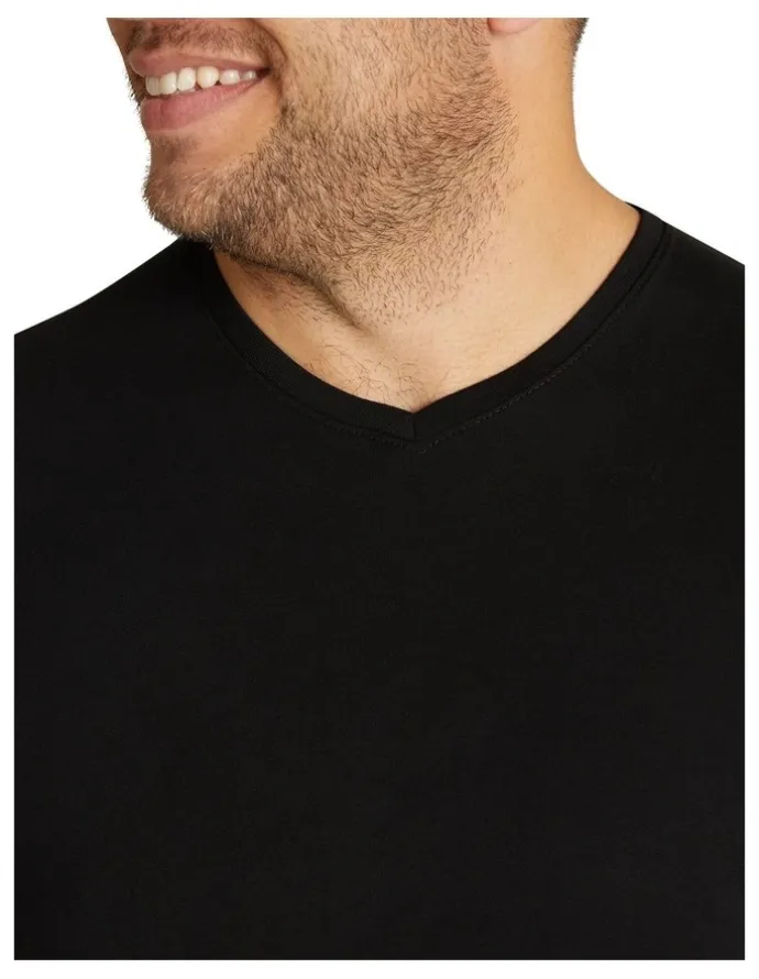 Johnny Bigg Essential V Neck Tee in Black