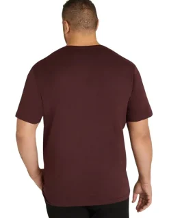 Johnny Bigg Essential V Neck Tee in Burgundy