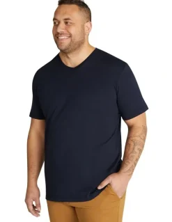 Johnny Bigg Essential V Neck Tee in Navy