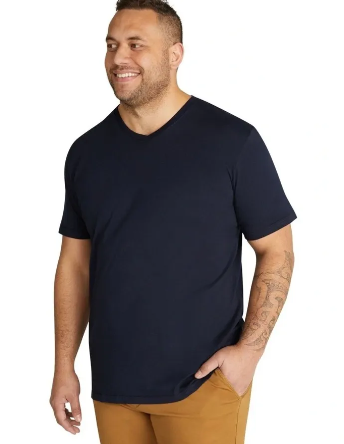 Johnny Bigg Essential V Neck Tee in Navy