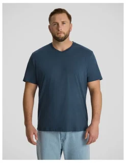 Johnny Bigg Essential V Neck Tee in Midnight Blue