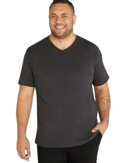 Johnny Bigg Essential V Neck Tee in Charcoal