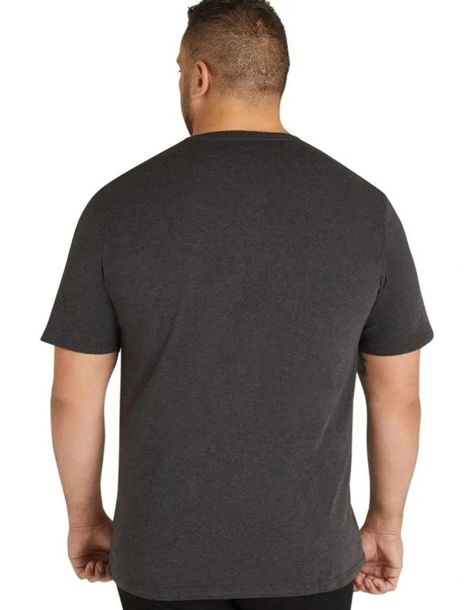 Johnny Bigg Essential V Neck Tee in Charcoal
