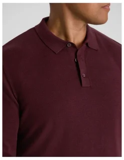 Johnny Bigg Everyday Polo Sweater in Burgundy