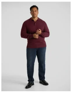 Johnny Bigg Everyday Polo Sweater in Burgundy