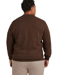 Johnny Bigg Everyday Polo Sweater in Chocolate