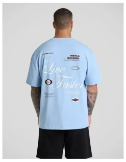 Johnny Bigg Fast Relaxed Fit Tee in Light Blue