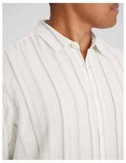 Johnny Bigg Fitzroy Stripe Shirt in Ivory