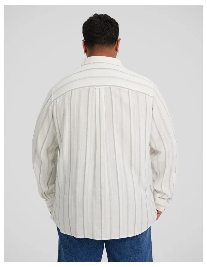 Johnny Bigg Fitzroy Stripe Shirt in Ivory