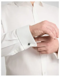 Johnny Bigg Gaston French Cuff Dress Shirt in White