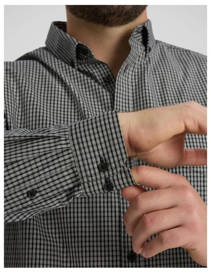 Johnny Bigg Grayson Easycare Check Shirt in Black