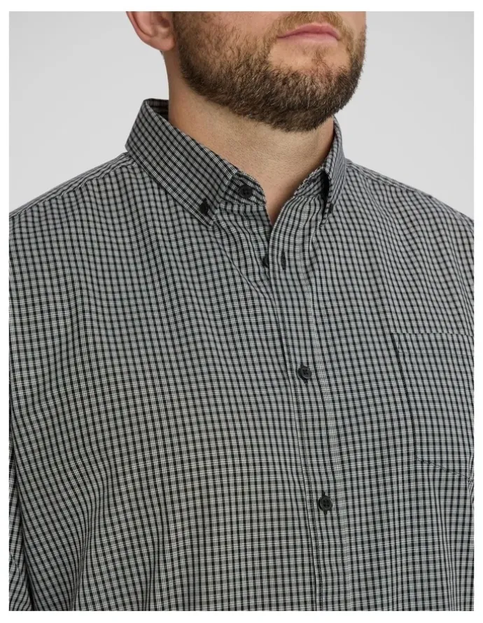 Johnny Bigg Grayson Easycare Check Shirt in Black