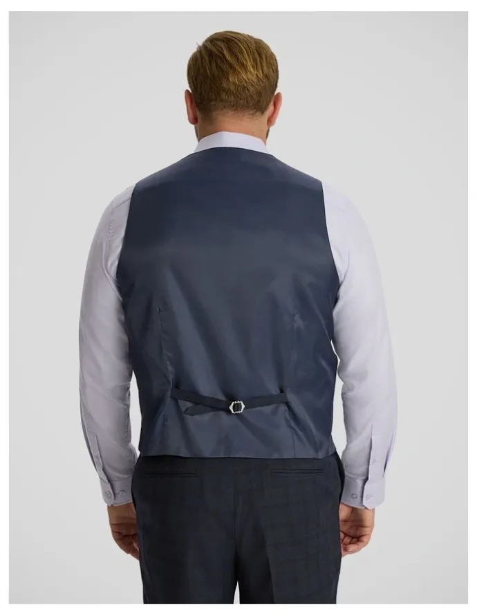 Johnny Bigg Henry Check Stretch Waistcoat in Ink