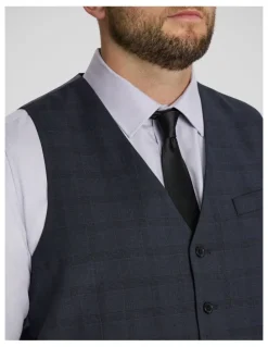 Johnny Bigg Henry Check Stretch Waistcoat in Ink