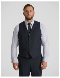 Johnny Bigg Henry Check Stretch Waistcoat in Ink