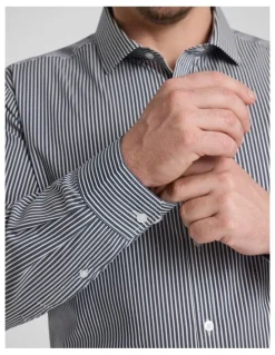 Johnny Bigg Hunter Stripe Easycare Shirt in Ink