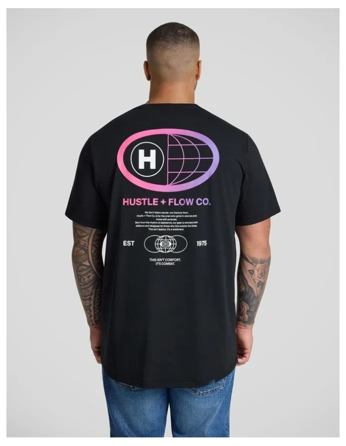 Johnny Bigg Hustle Longline Tee in Black