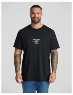 Johnny Bigg Hustle Longline Tee in Black