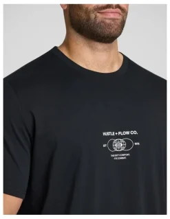 Johnny Bigg Hustle Longline Tee in Black